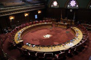 Round table courtroom.
